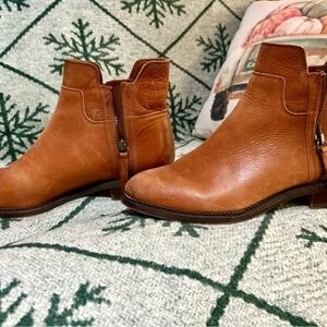 Franco Sarto Tan Leather Ankle Booties